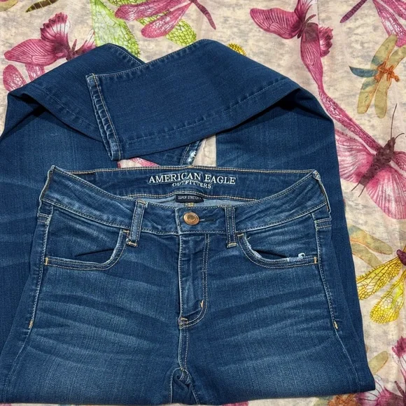 American Eagle Outfitters Size 4R Dark Blue Skinny Jeans - Picture 3 of 5